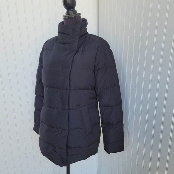 J Jill Women's Black Quilted 80% Down Puffer Coat Jacket Snap Sz XS - Picture 9 of 13